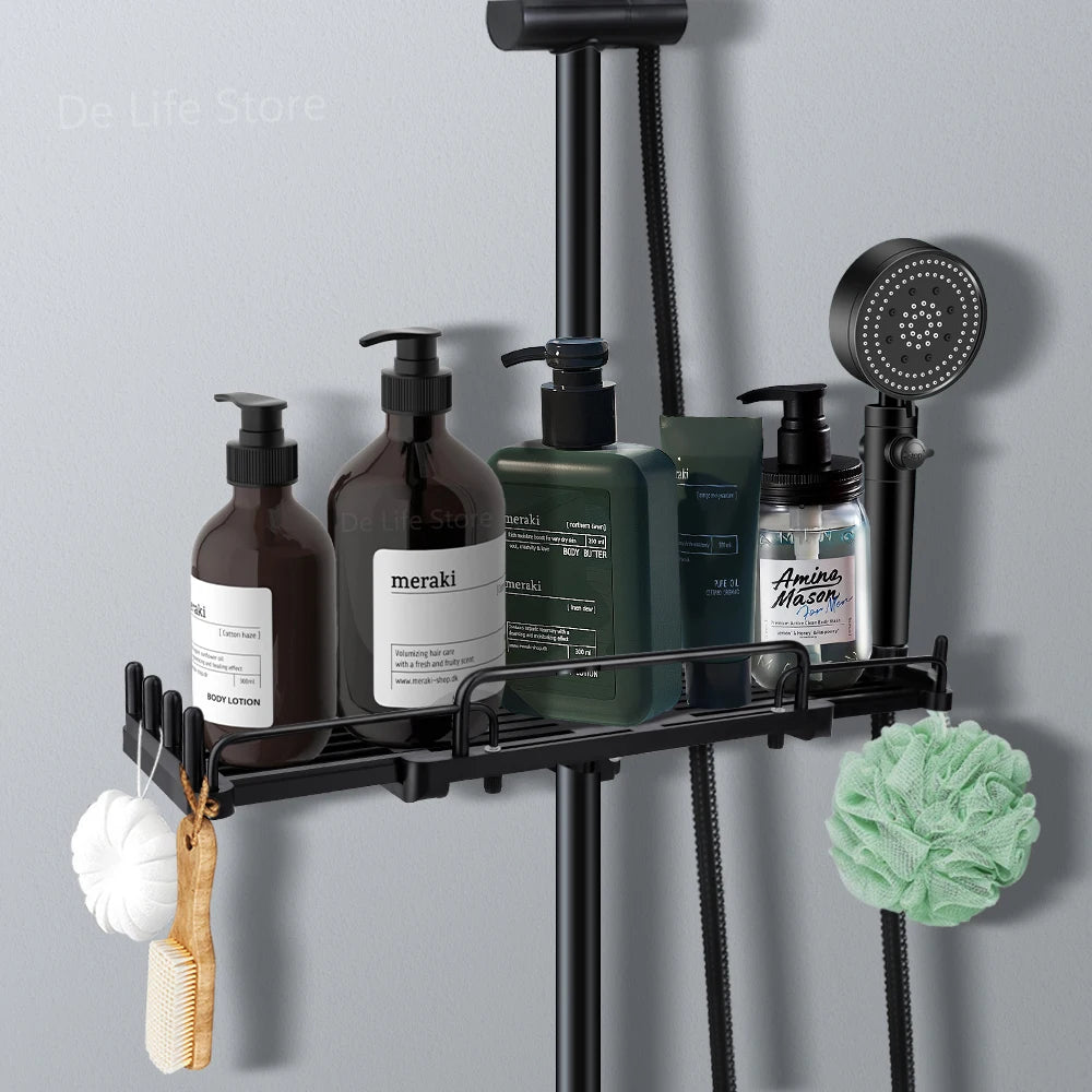 Extendable Drill-Free Shower Shelf – Bathroom Storage Holder