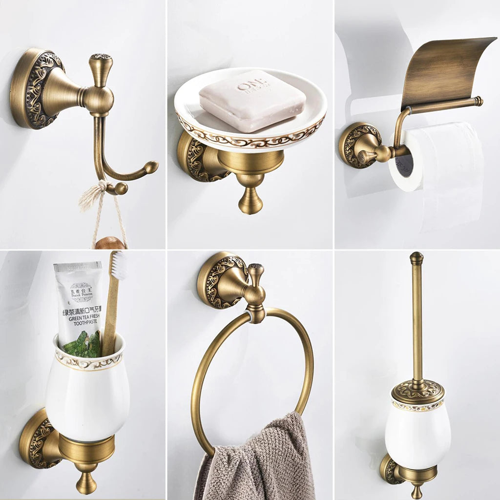 Antique Bronze Bathroom Accessories Set