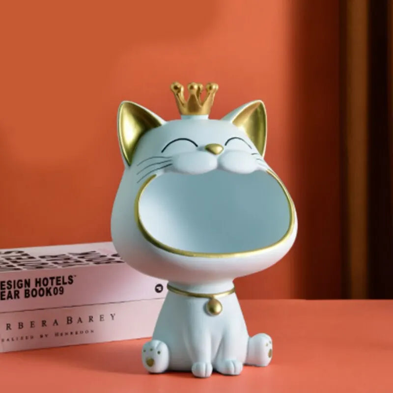 Decorative Cat Sculpture & Storage Ornament