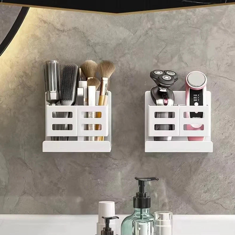 Hole-Free Wall-Mounted Bathroom Storage Rack