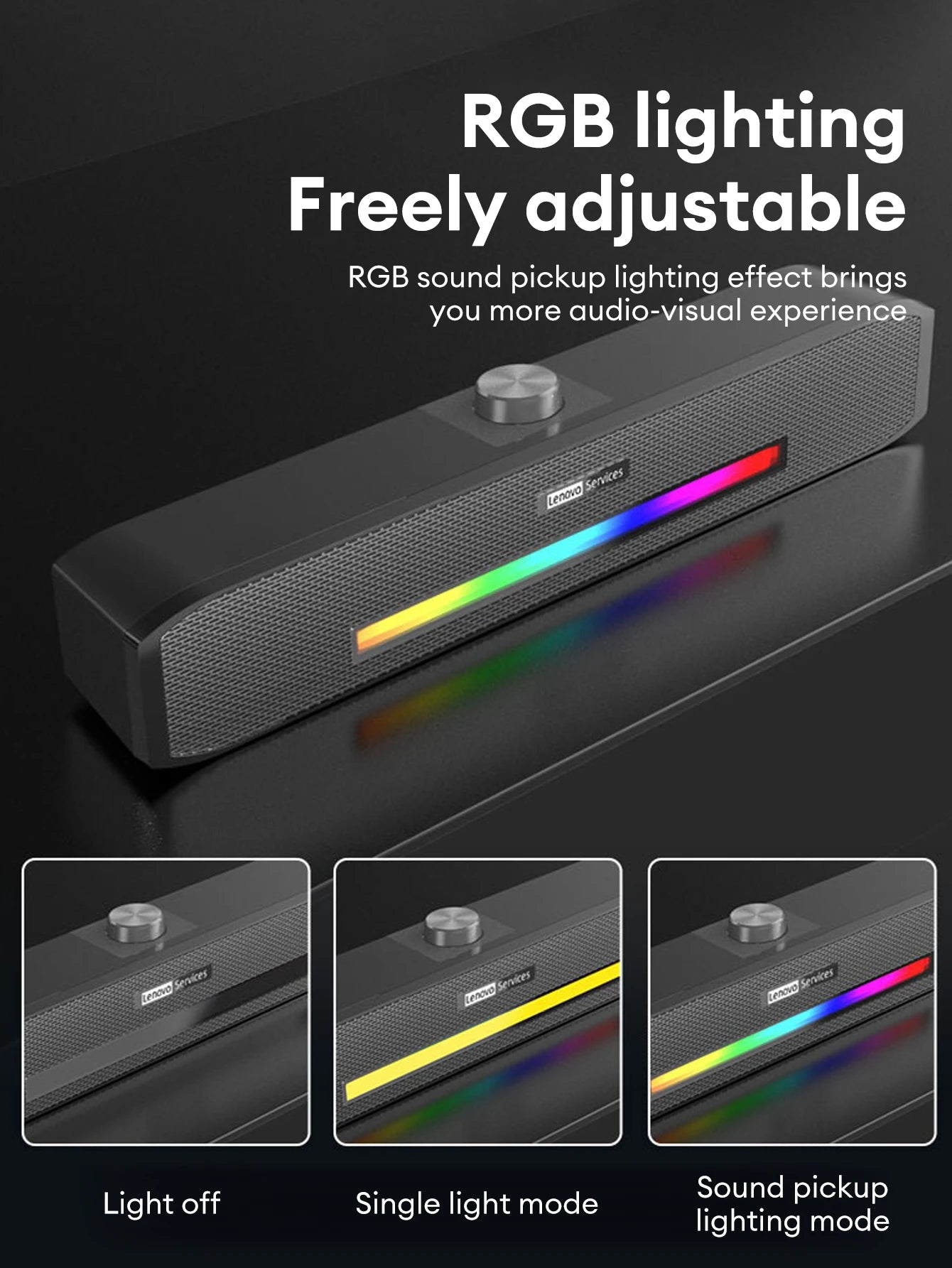 Lenovo Wired & Bluetooth 5.0 Soundbar with Subwoofer