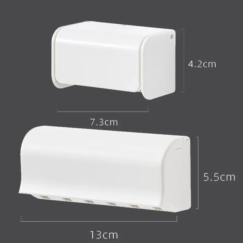 Six-Hole Adhesive Toothbrush Holder – Detachable & Washable