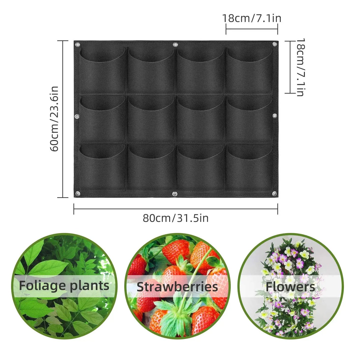 49-Pocket Hanging Planter Bag