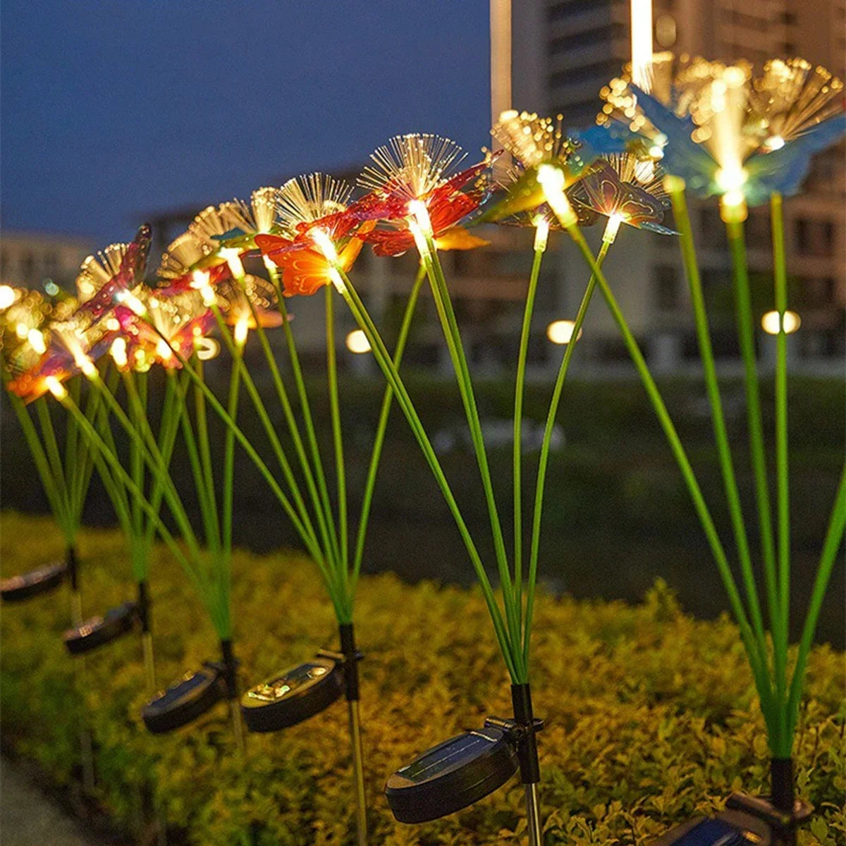 6-LED Solar Butterfly Fiber Optic Light