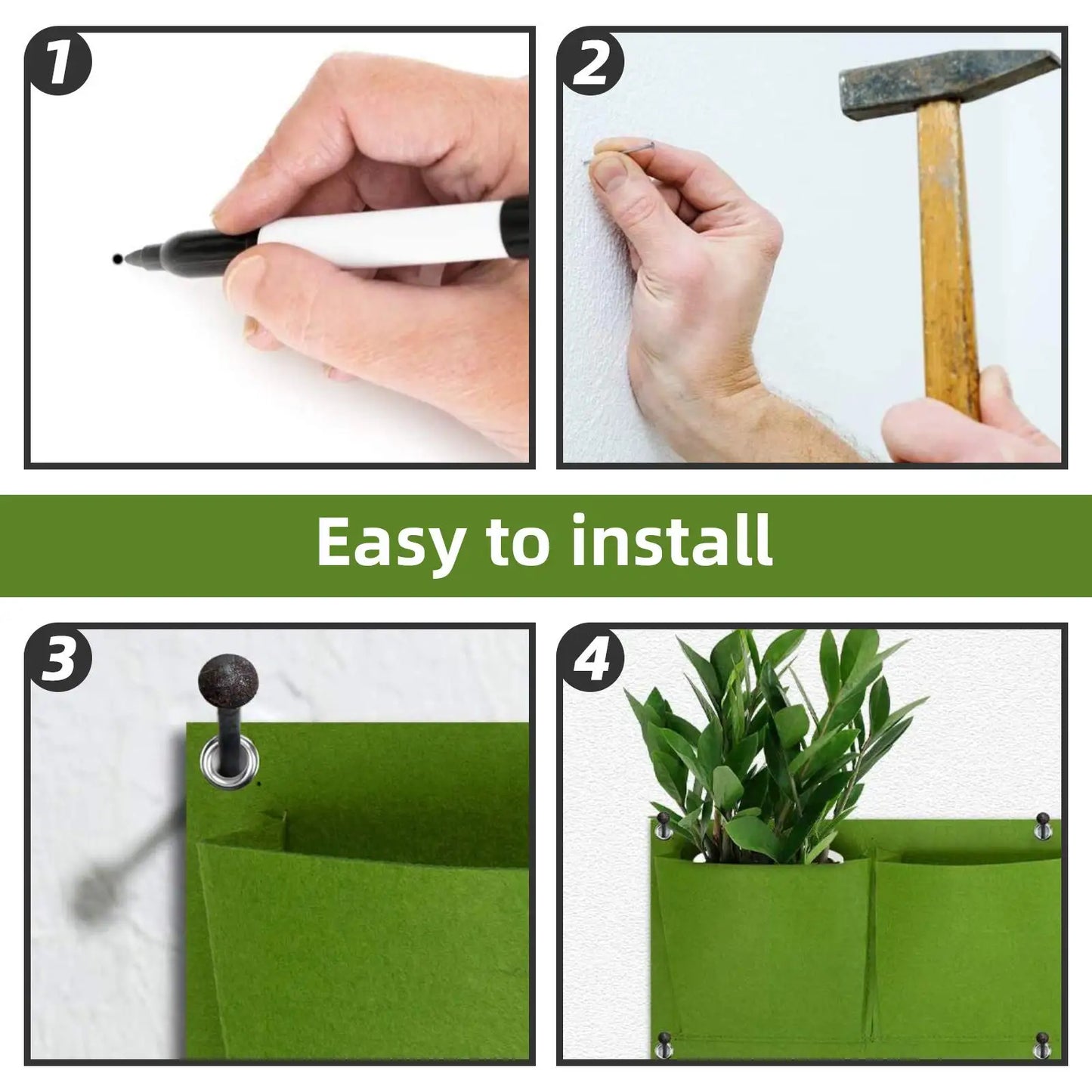 49-Pocket Hanging Planter Bag