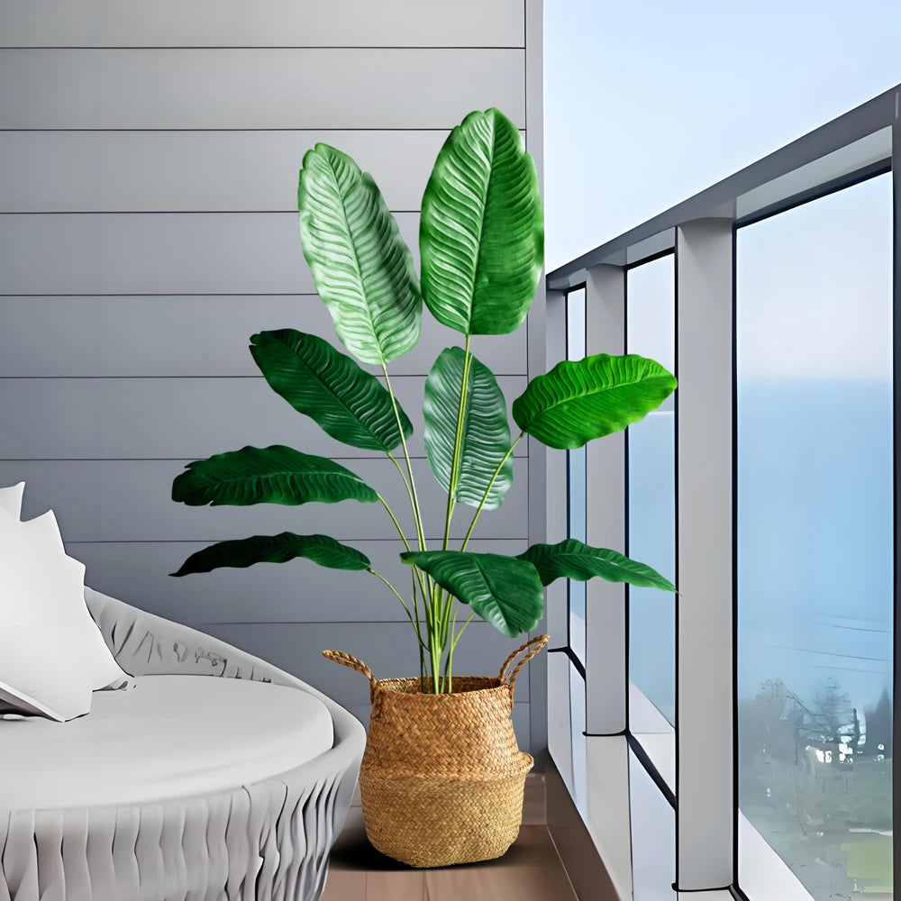 Tropical Fake Banana & Palm Leaves for Home & Garden Decor
