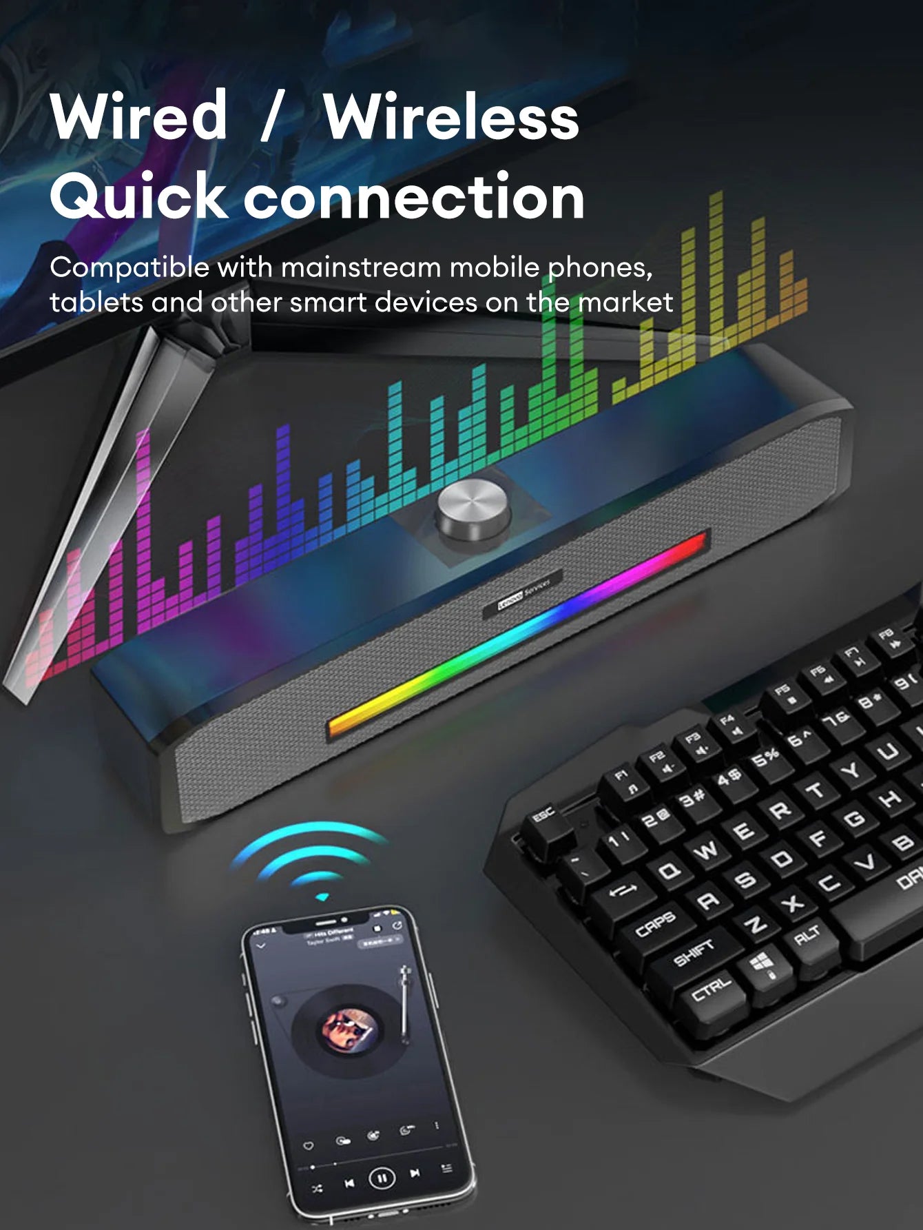 Lenovo Wired & Bluetooth 5.0 Soundbar with Subwoofer