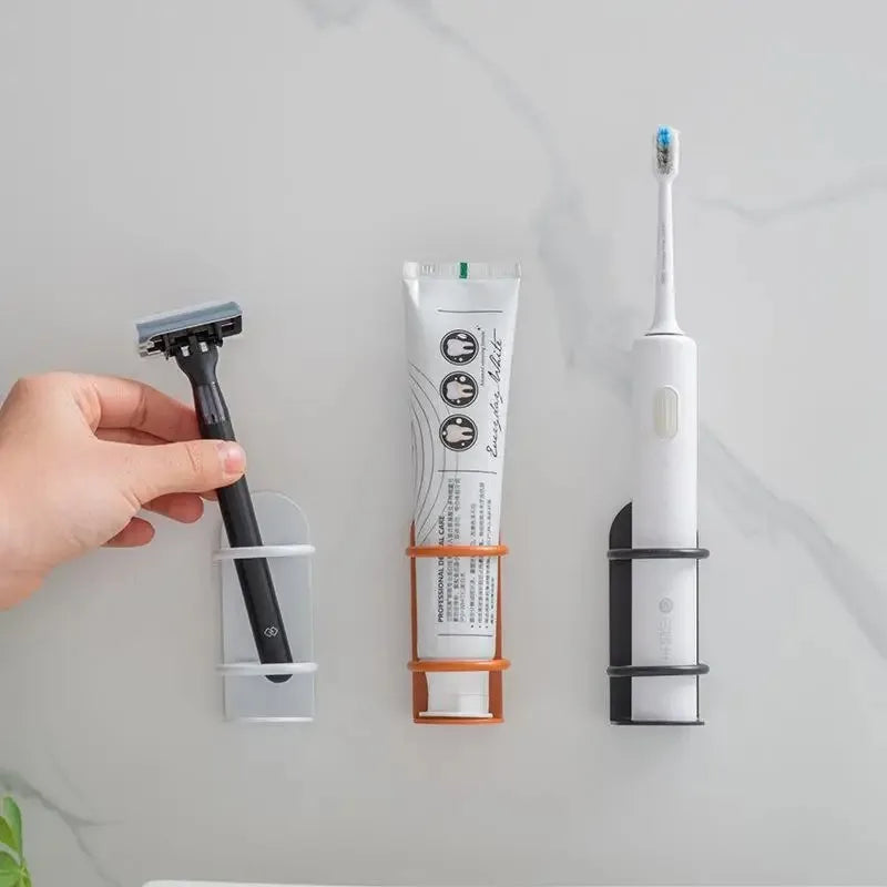 Wall-Mounted Punch-Free Toothbrush & Razor Holder