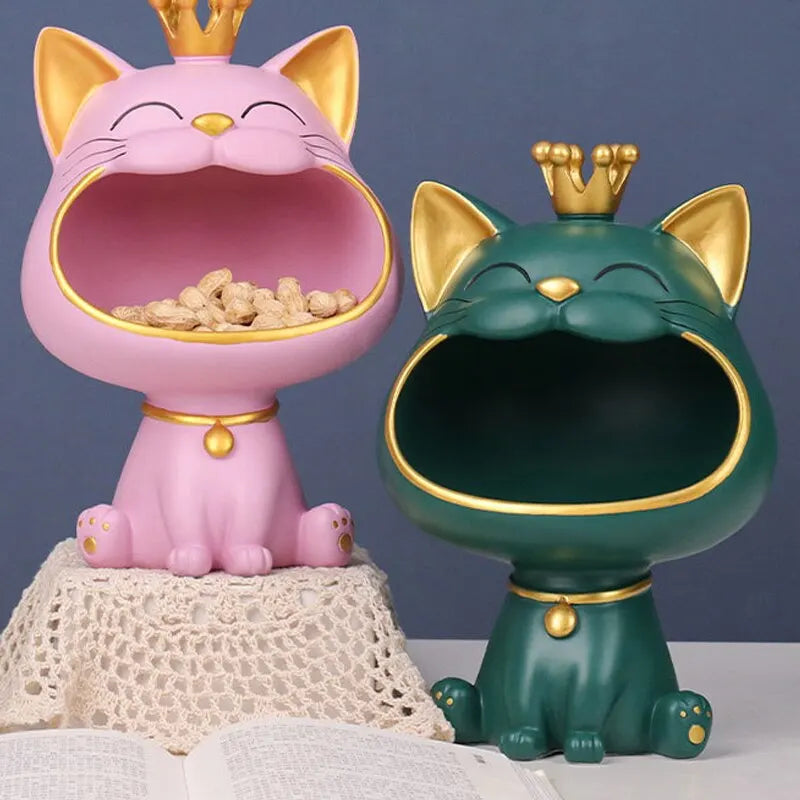 Decorative Cat Sculpture & Storage Ornament