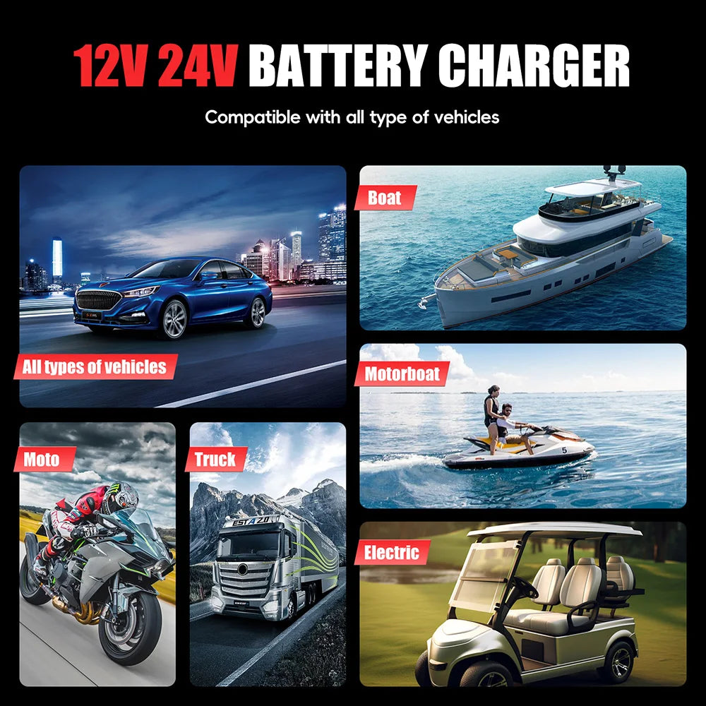 Battery Charger & Repair for AGM, LiFePO4, GEL & Lead-Acid