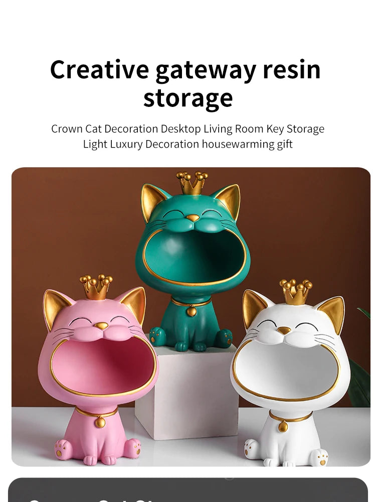 Decorative Cat Sculpture & Storage Ornament