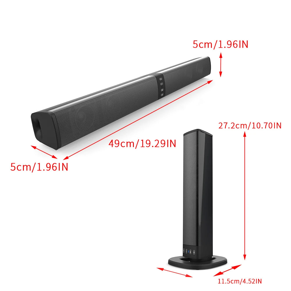 Powerful Wireless Soundbar with Subwoofer for TV & PC