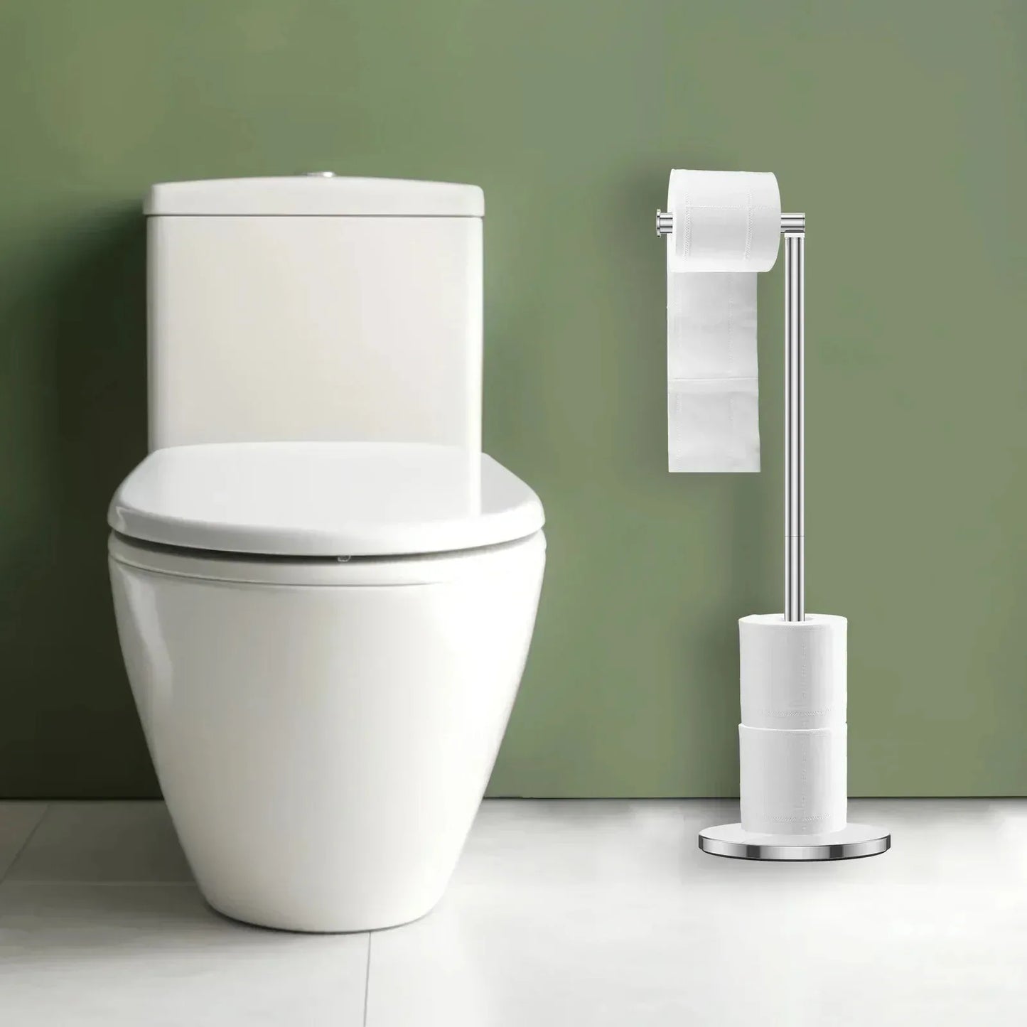 Freestanding Stainless Steel Toilet Paper Holder – Anti-Rust