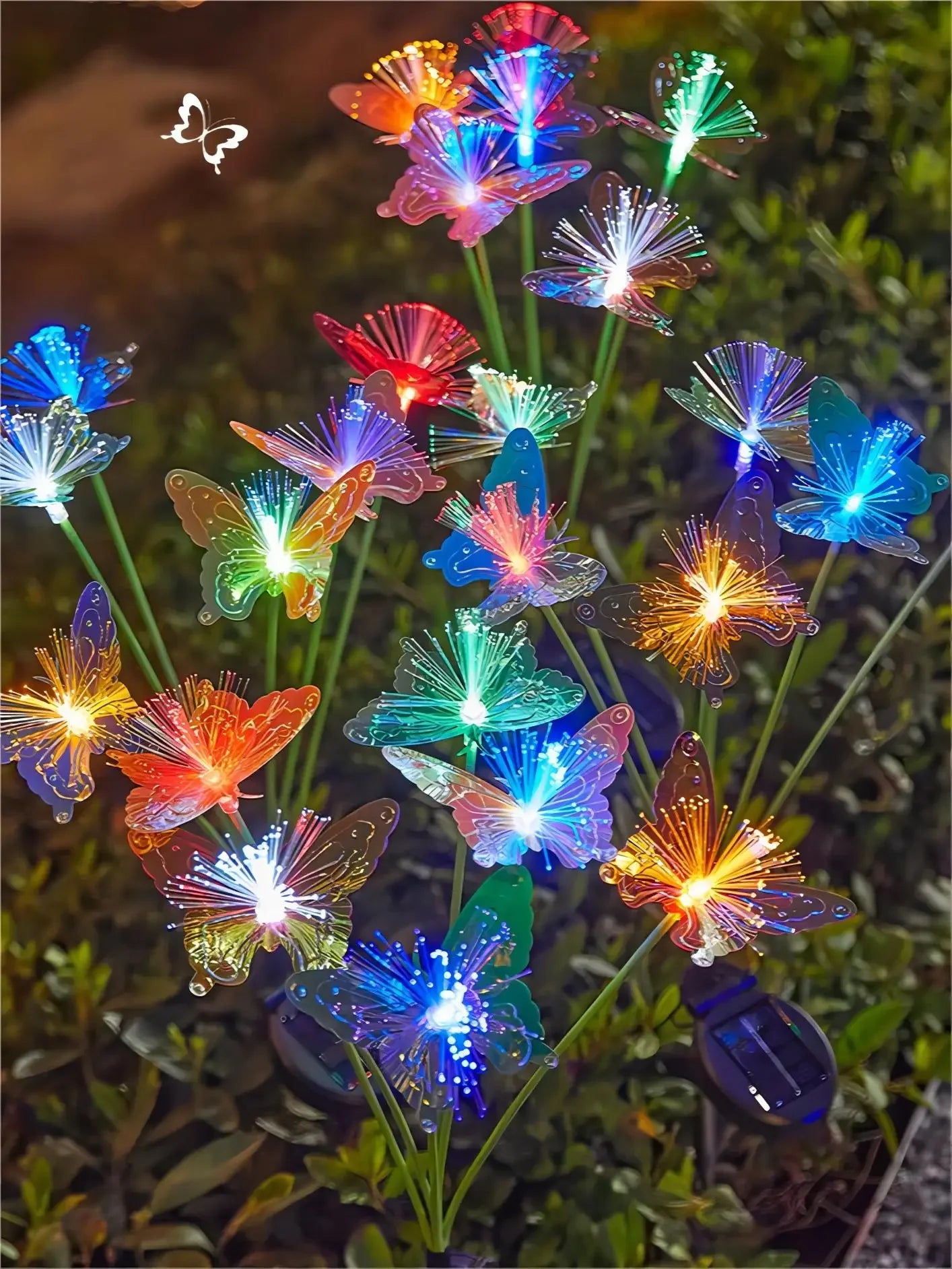 6-LED Solar Butterfly Fiber Optic Light