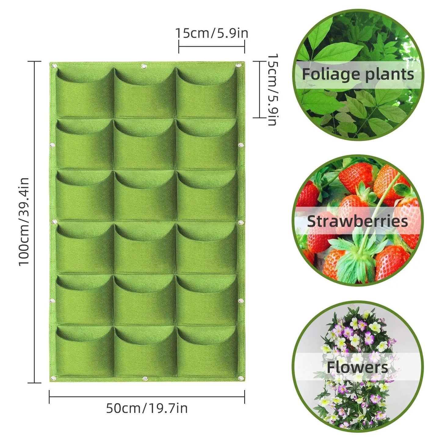 49-Pocket Hanging Planter Bag