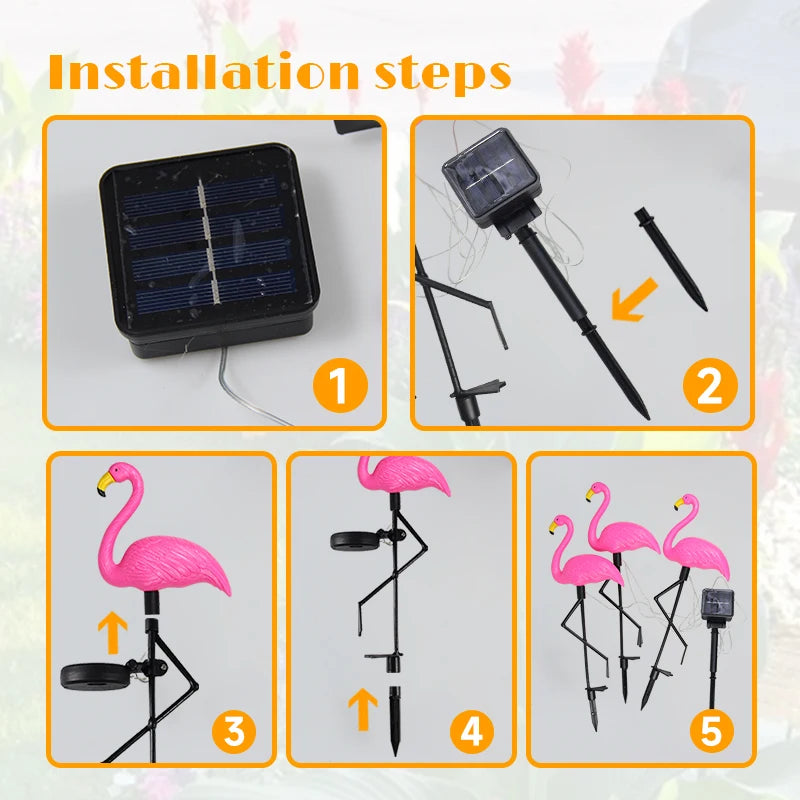 Solar Flamingo LED Light