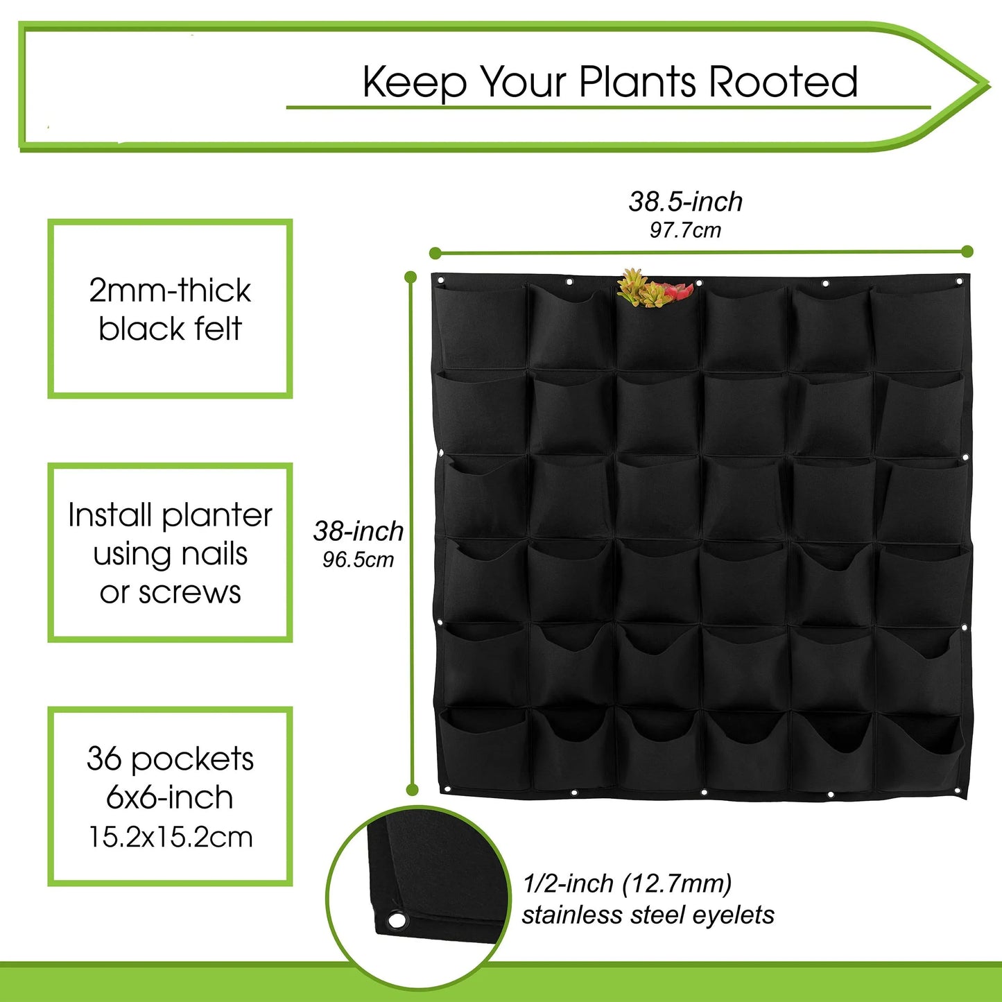 49-Pocket Hanging Planter Bag