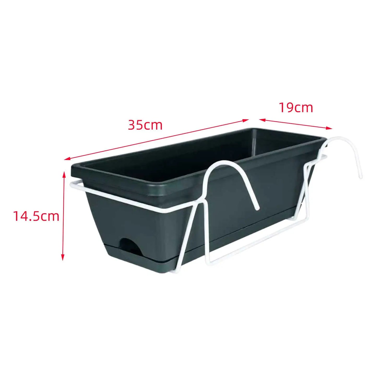 Railing & Window Box Flower Pot for Garden & Yard