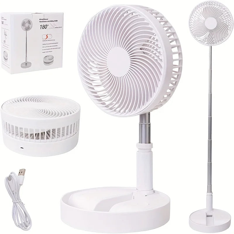 USB Rechargeable Folding Portable Mini Fan – Adjustable Cooling