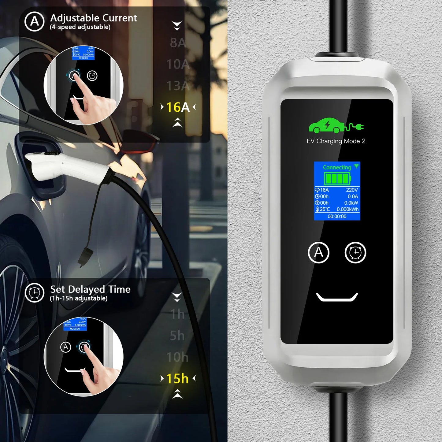 16A 1-Phase EV Charging Box with 3.5m Cable