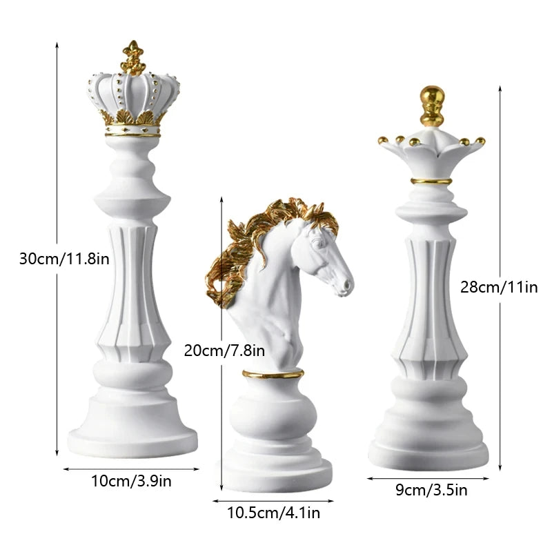 King, Queen & Knight Decorative Statue for Home & Office