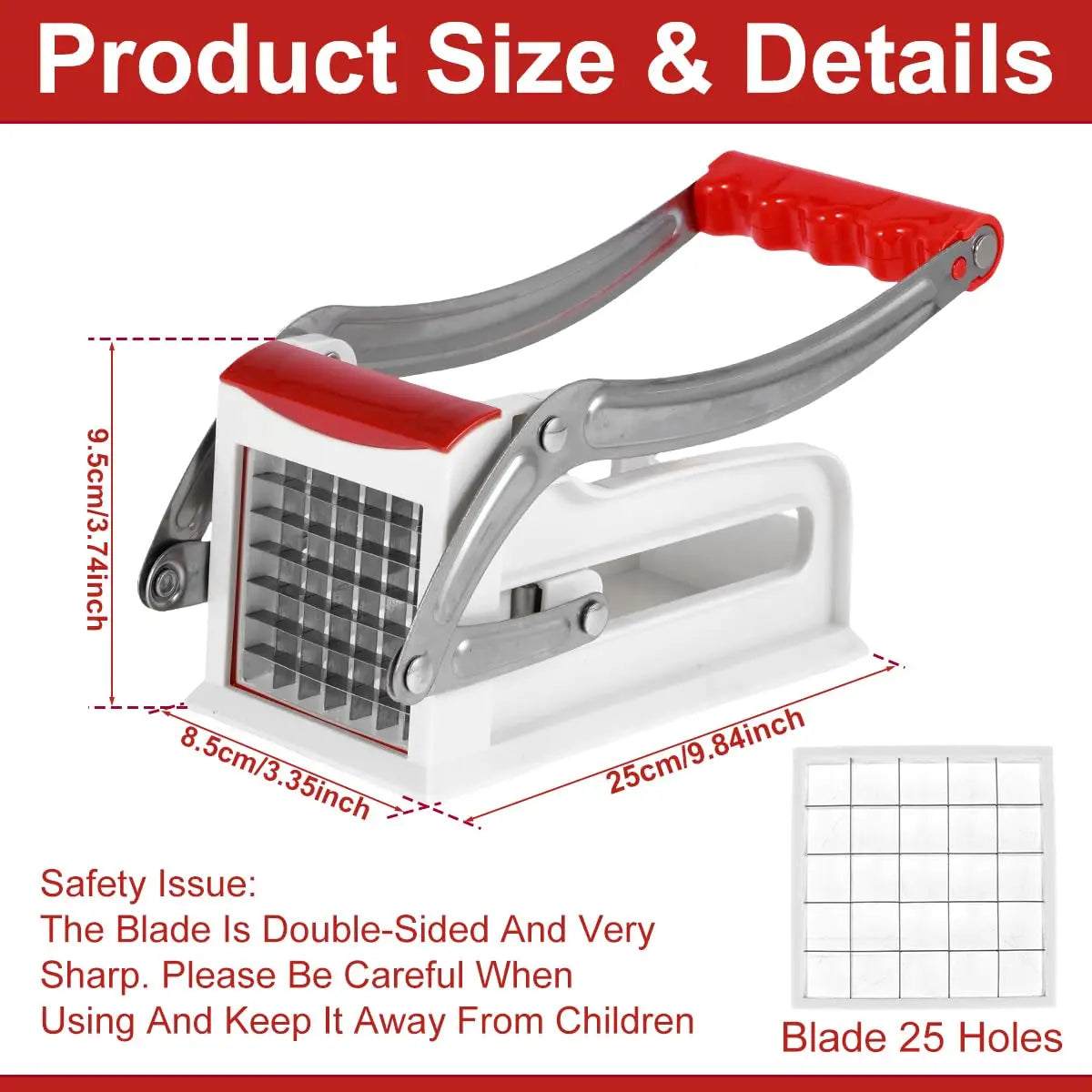 Manual Potato Chipper with 25/49 Holes