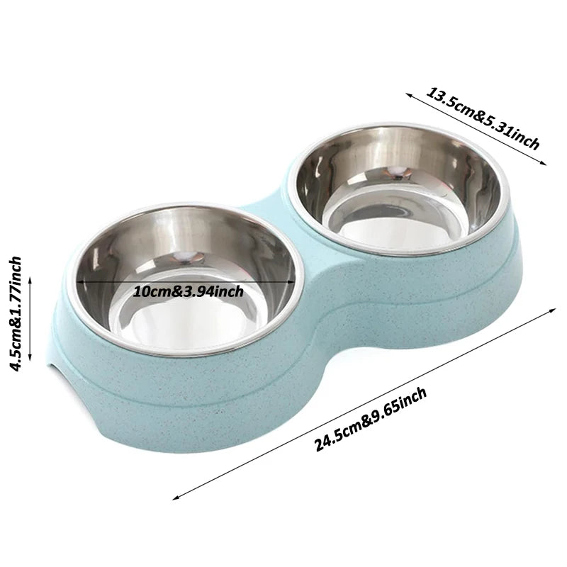 Double Stainless Steel Pet Bowl