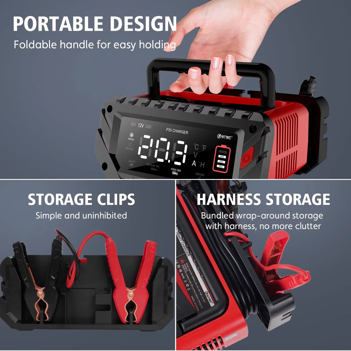 12V/24V Smart Battery Charger for AGM, GEL & LiFePO4