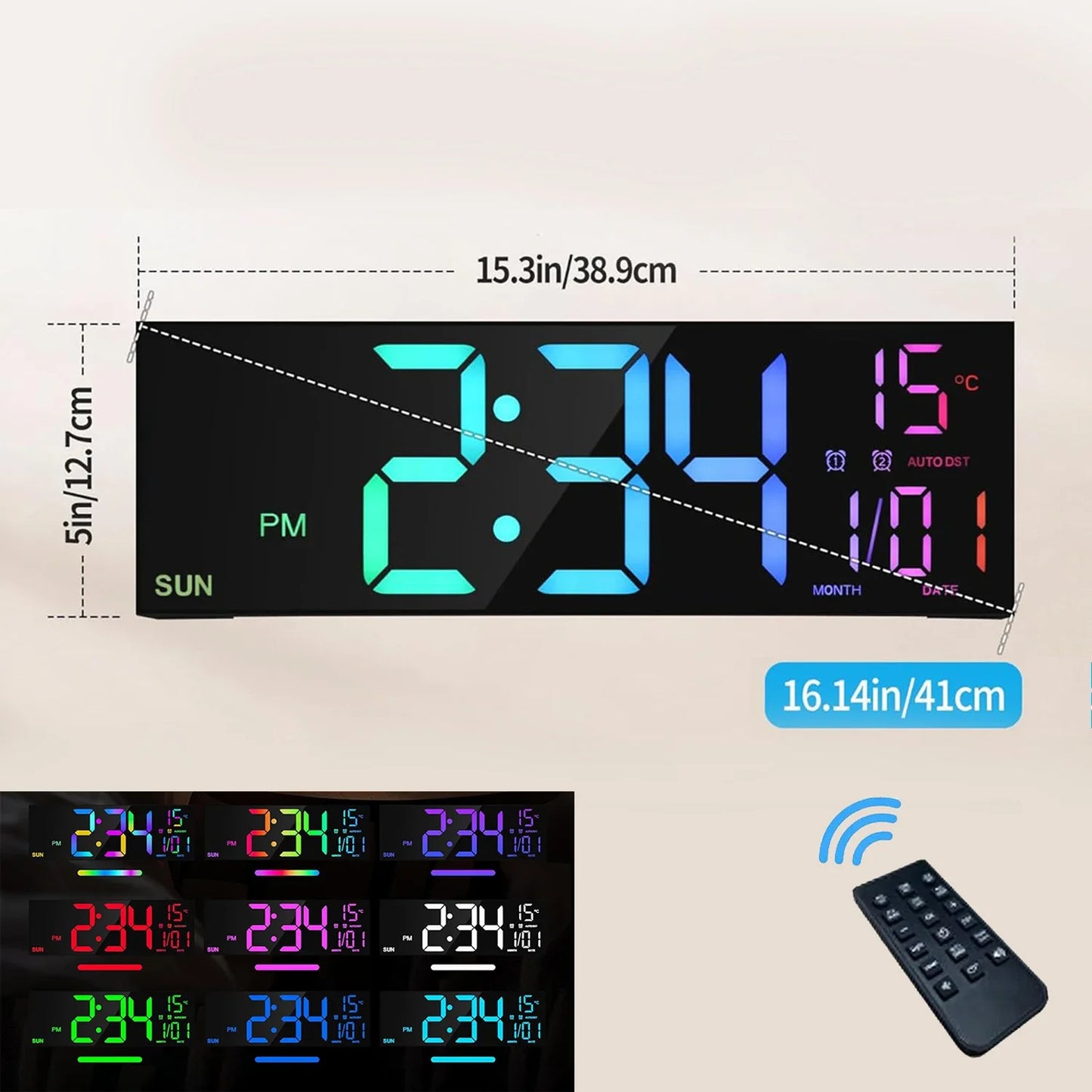 16.2" Large Digital Wall Clock