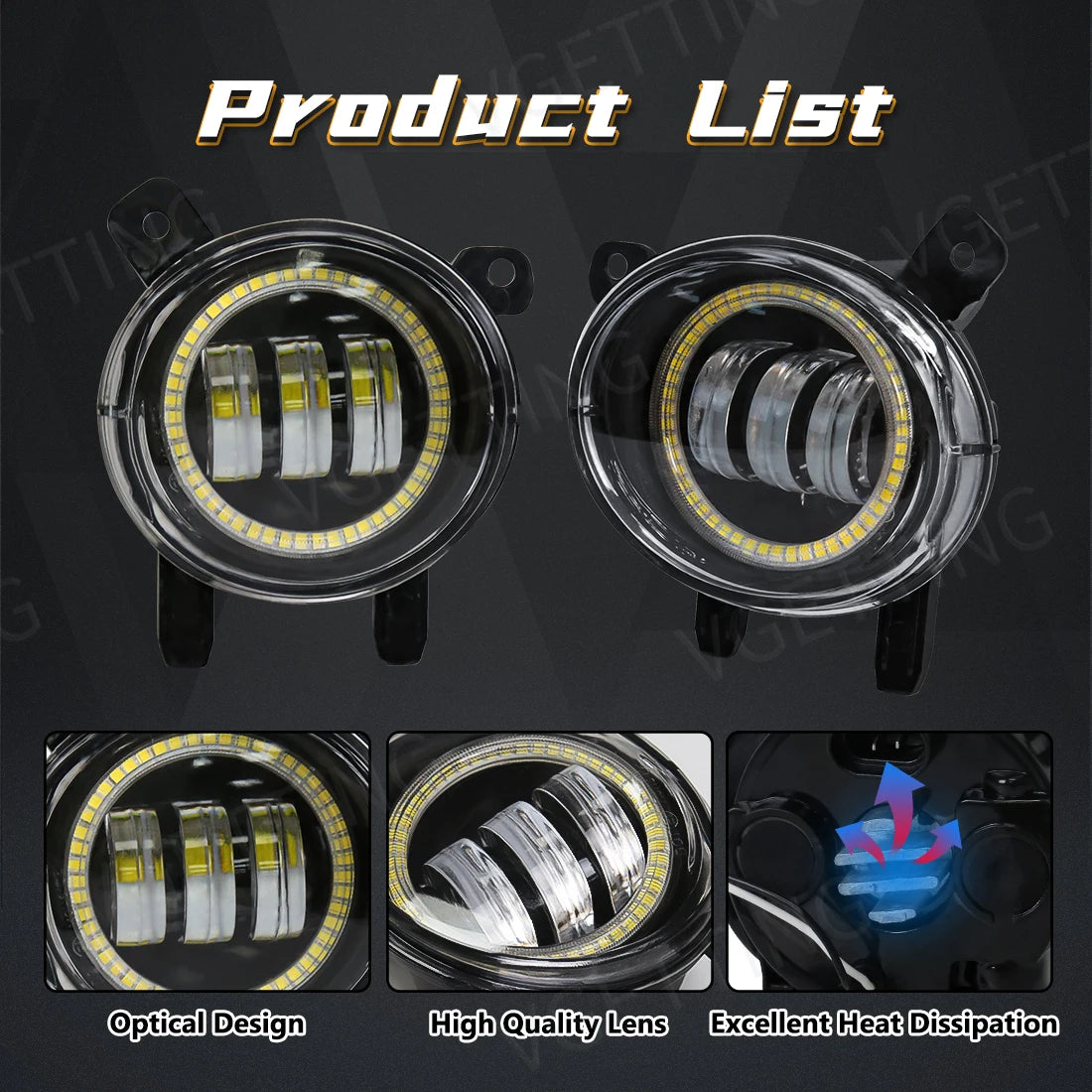 2PCS LED Angel Eye Fog Lamps