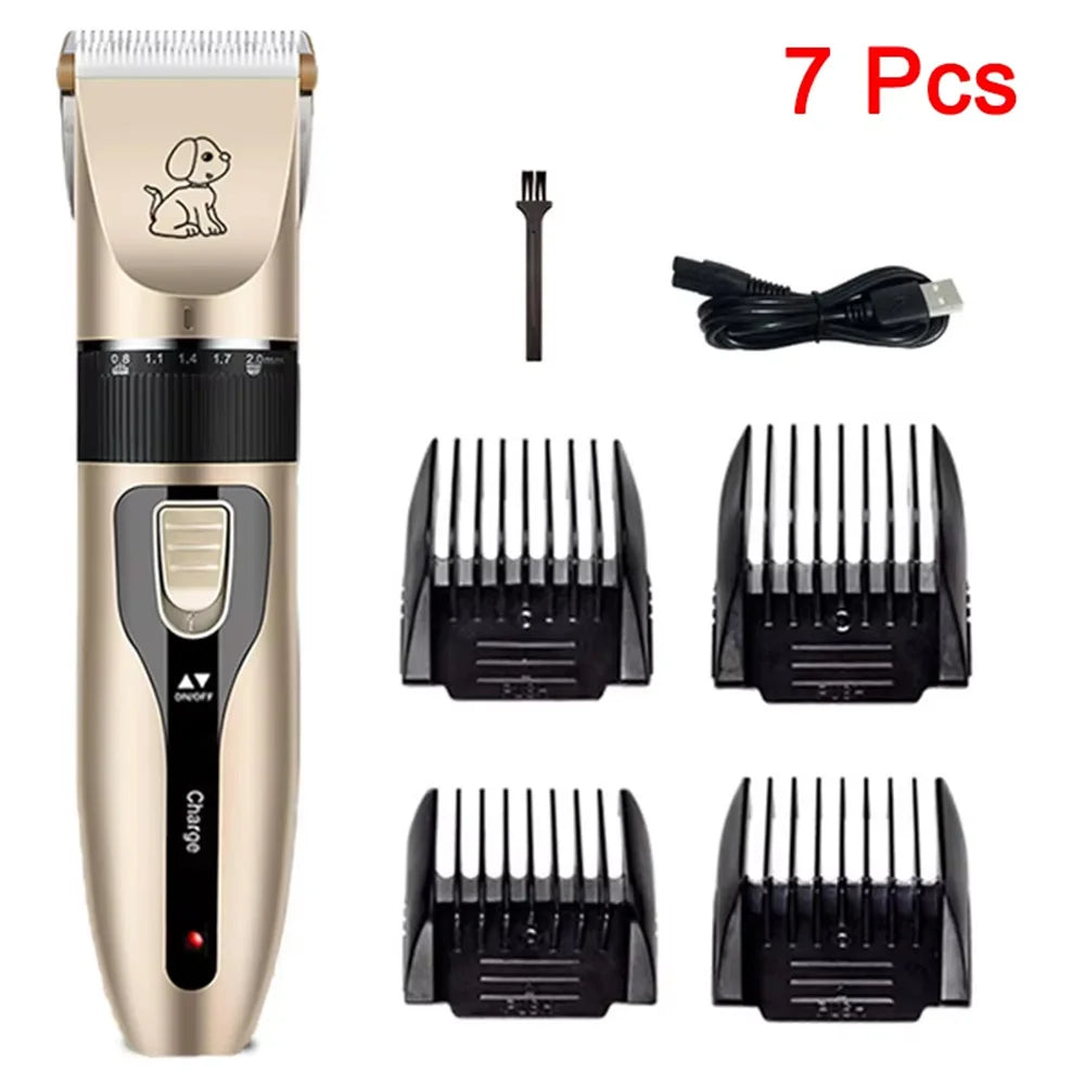 Professional Low-Noise Pet Hair Trimmer & Shaver Set