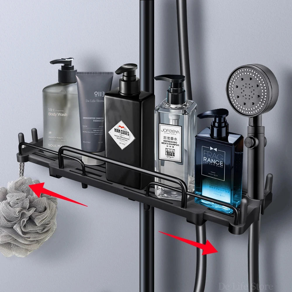 Extendable Drill-Free Shower Shelf – Bathroom Storage Holder