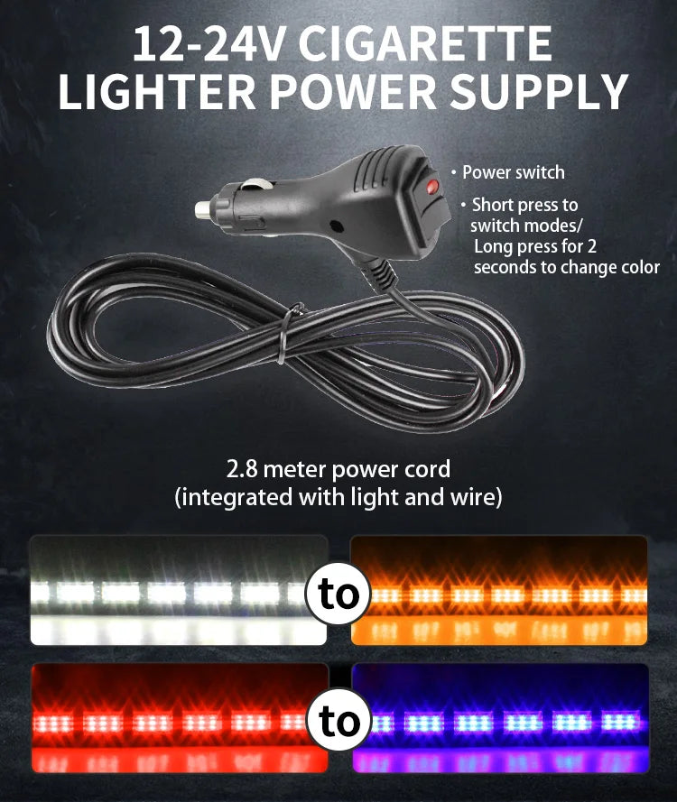 2-in-1 162 LED Windshield Strobe Warning Light