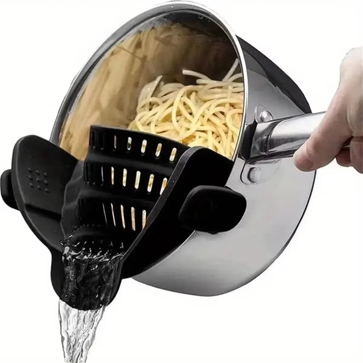 Adjustable Clip-On Pot Strainer – Kitchen Sink & Pan Accessory