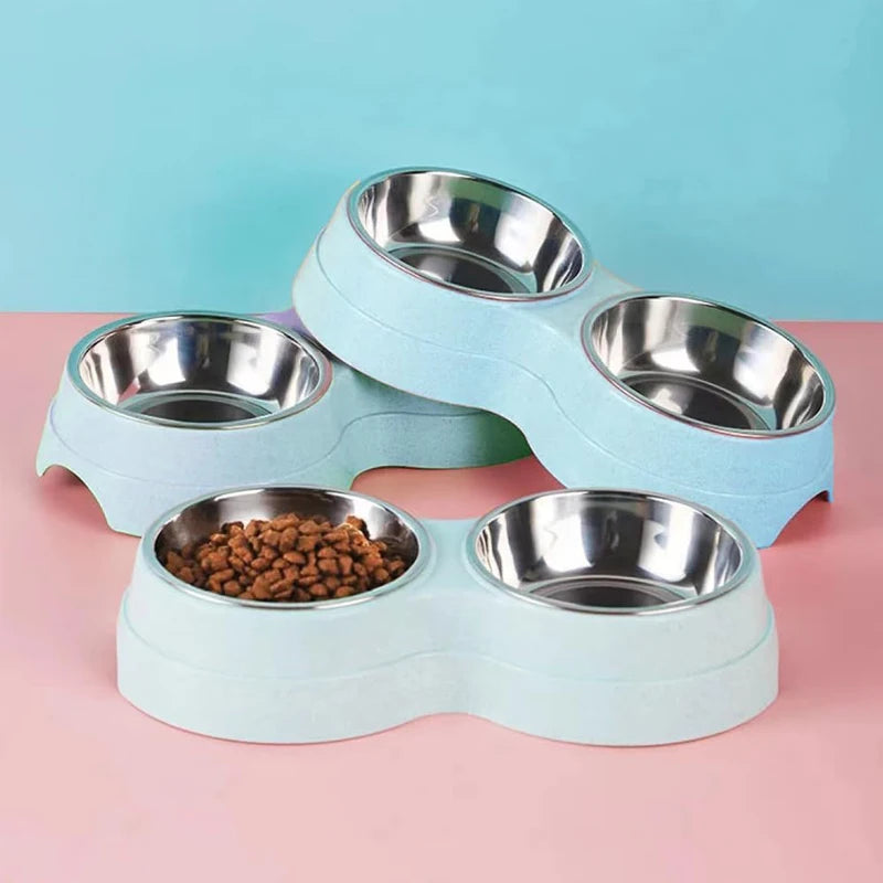 Double Stainless Steel Pet Bowl