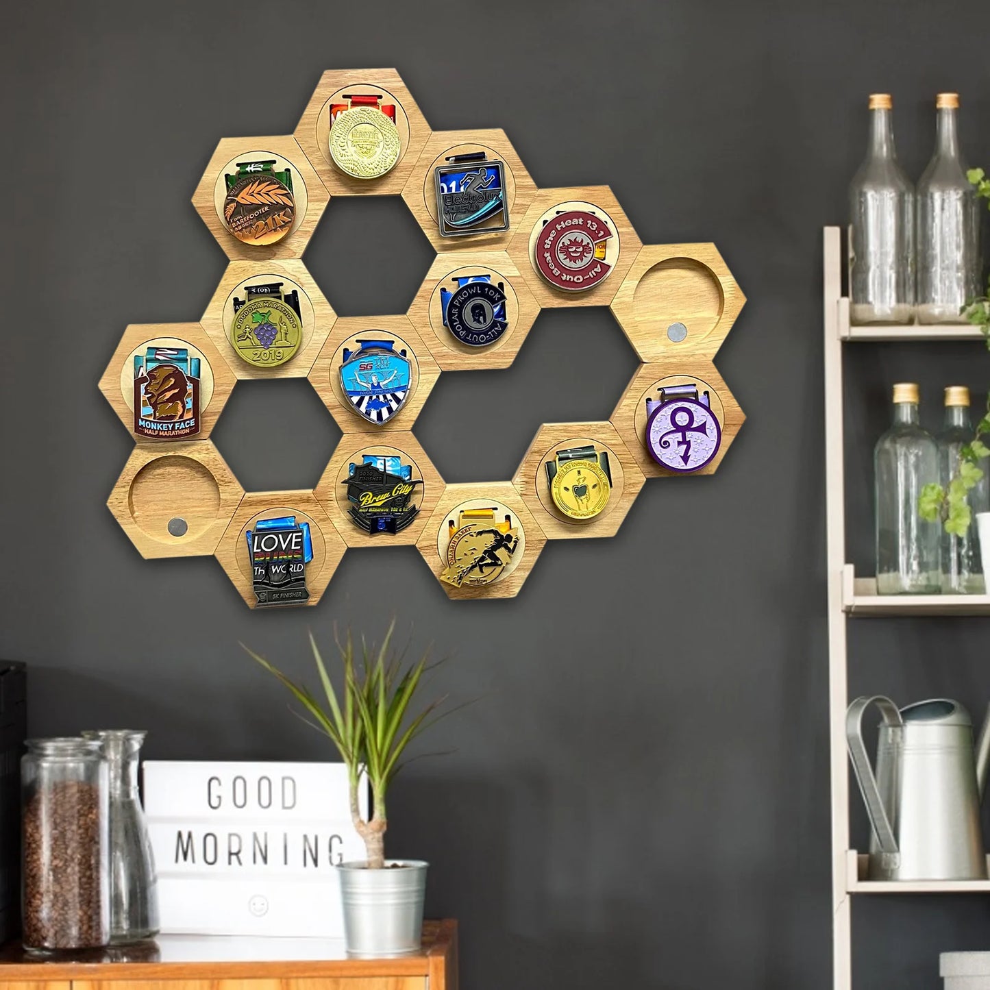 1-10pcs Honeycomb Medal Holder for Wall Decoration