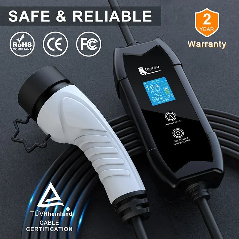 EV Portable Charger 3.5KW 16A 1-Phase