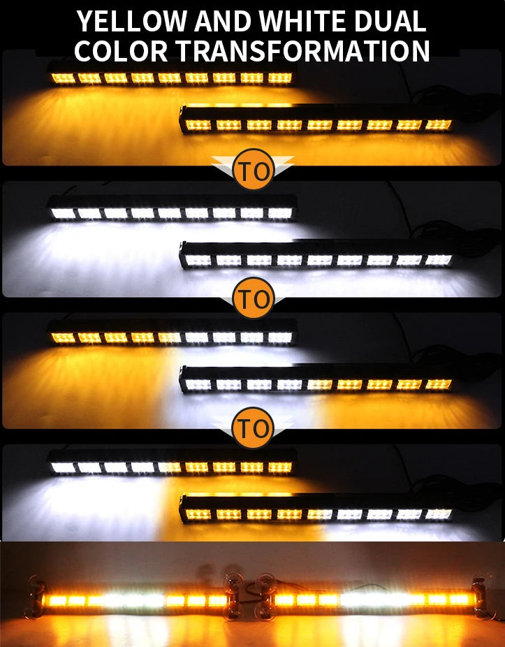 2-in-1 162 LED Windshield Strobe Warning Light