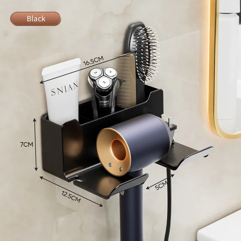 Bathroom Wall-Mounted Hair Dryer Holder