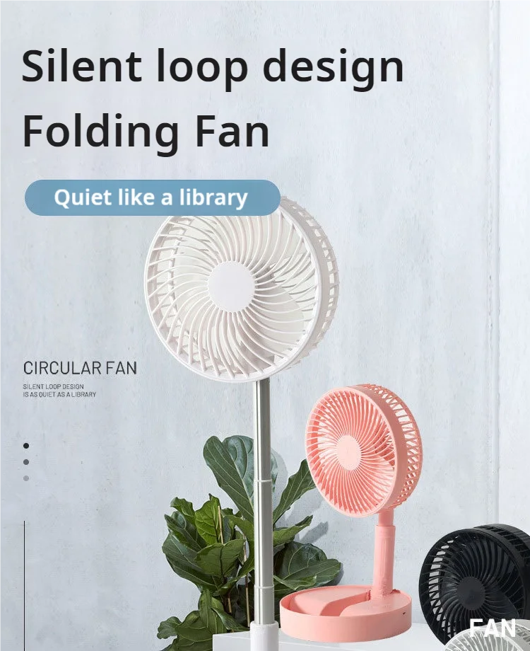 USB Rechargeable Folding Portable Mini Fan – Adjustable Cooling