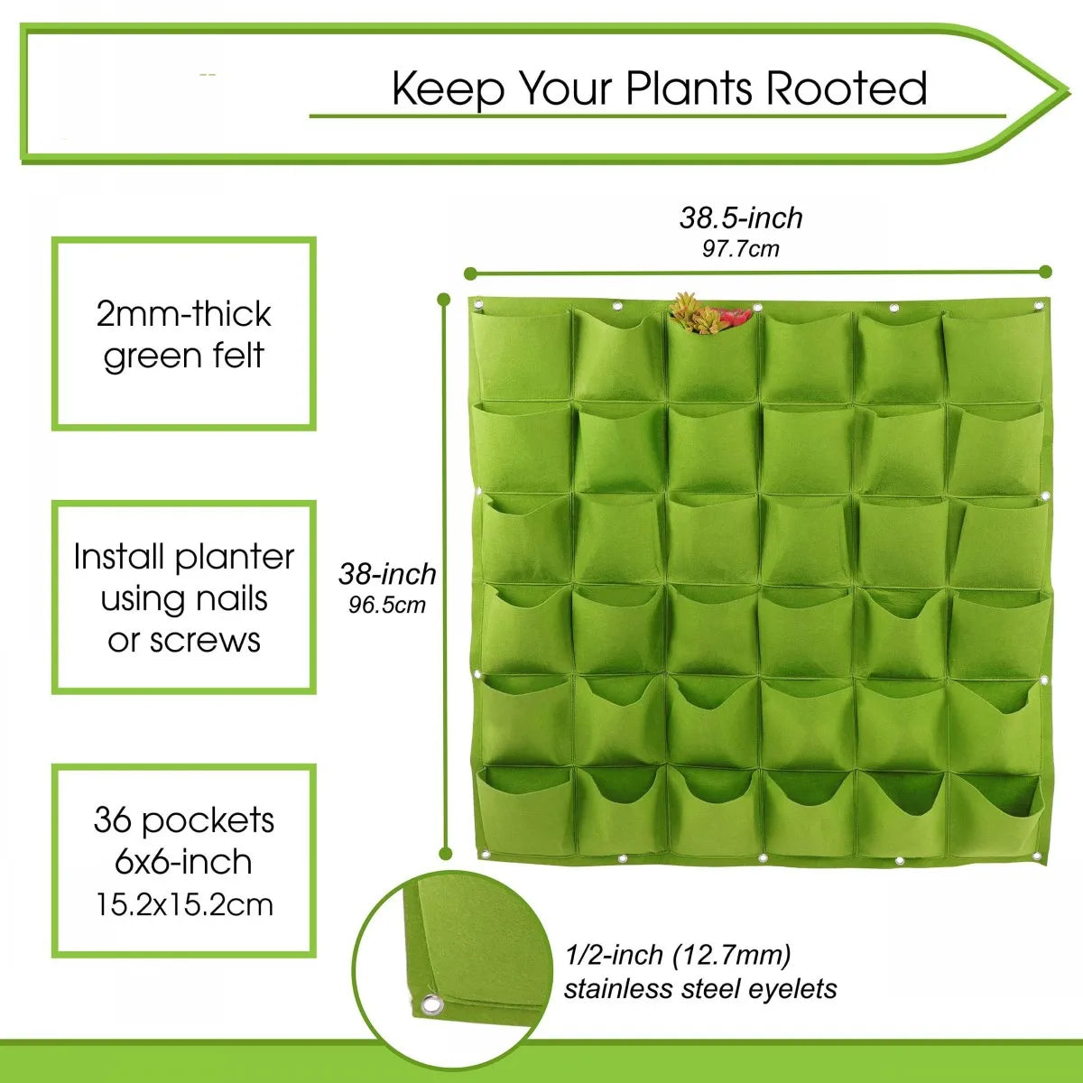 49-Pocket Hanging Planter Bag