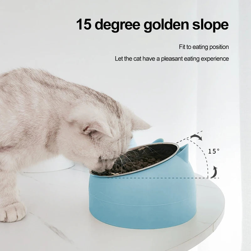 Stainless Steel Cat Bowl – Inclined Pet Feeder