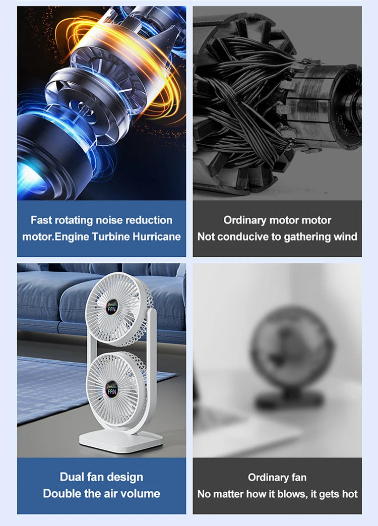 USB Rechargeable Portable Desktop Fan – Rotatable Design