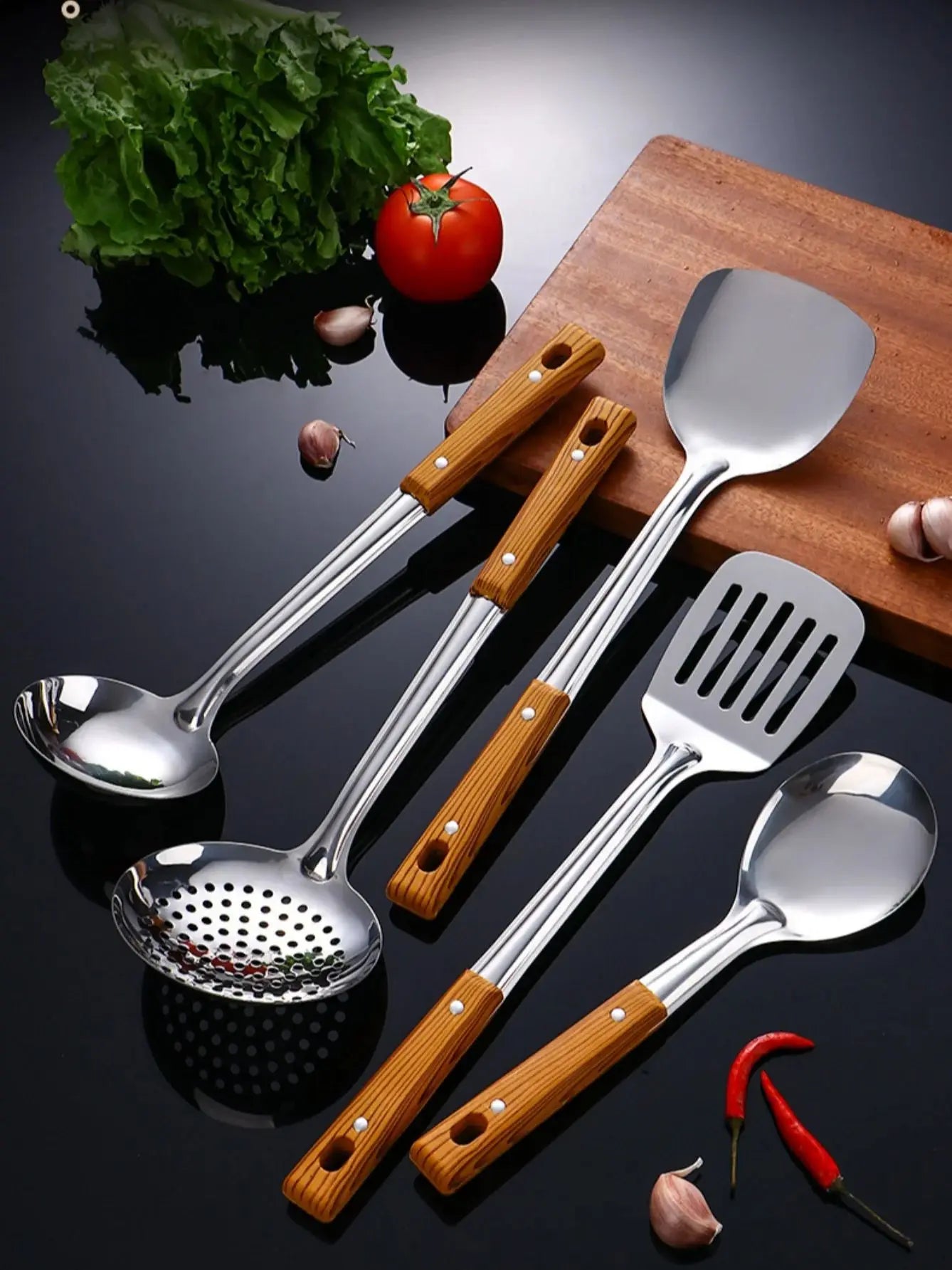 Thickened Stainless Steel Cooking Spatula Set