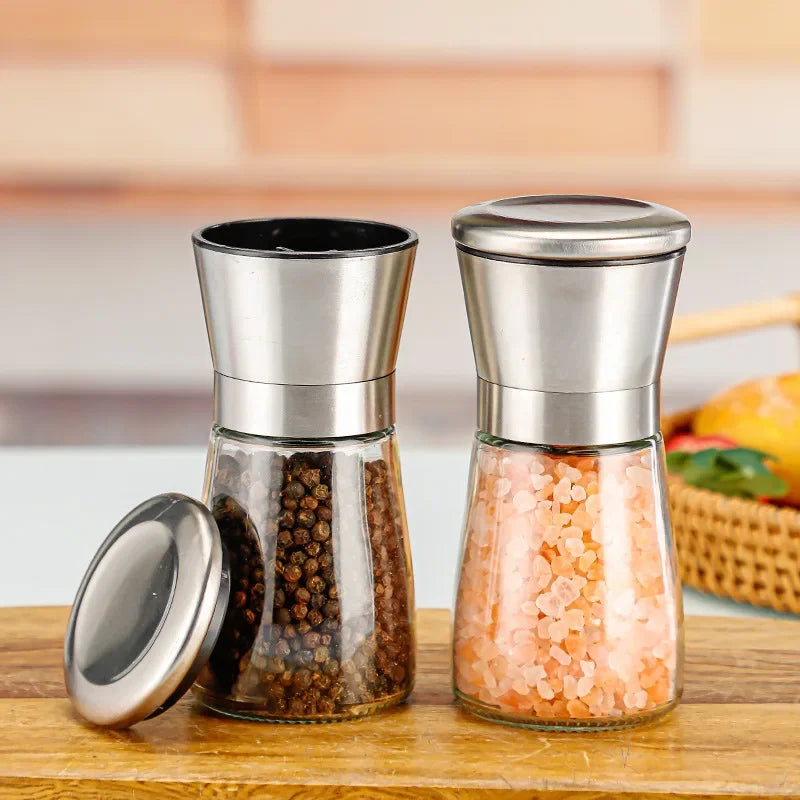 180/200ML Pepper Grinder Stainless Steel Glass Spice Bottle