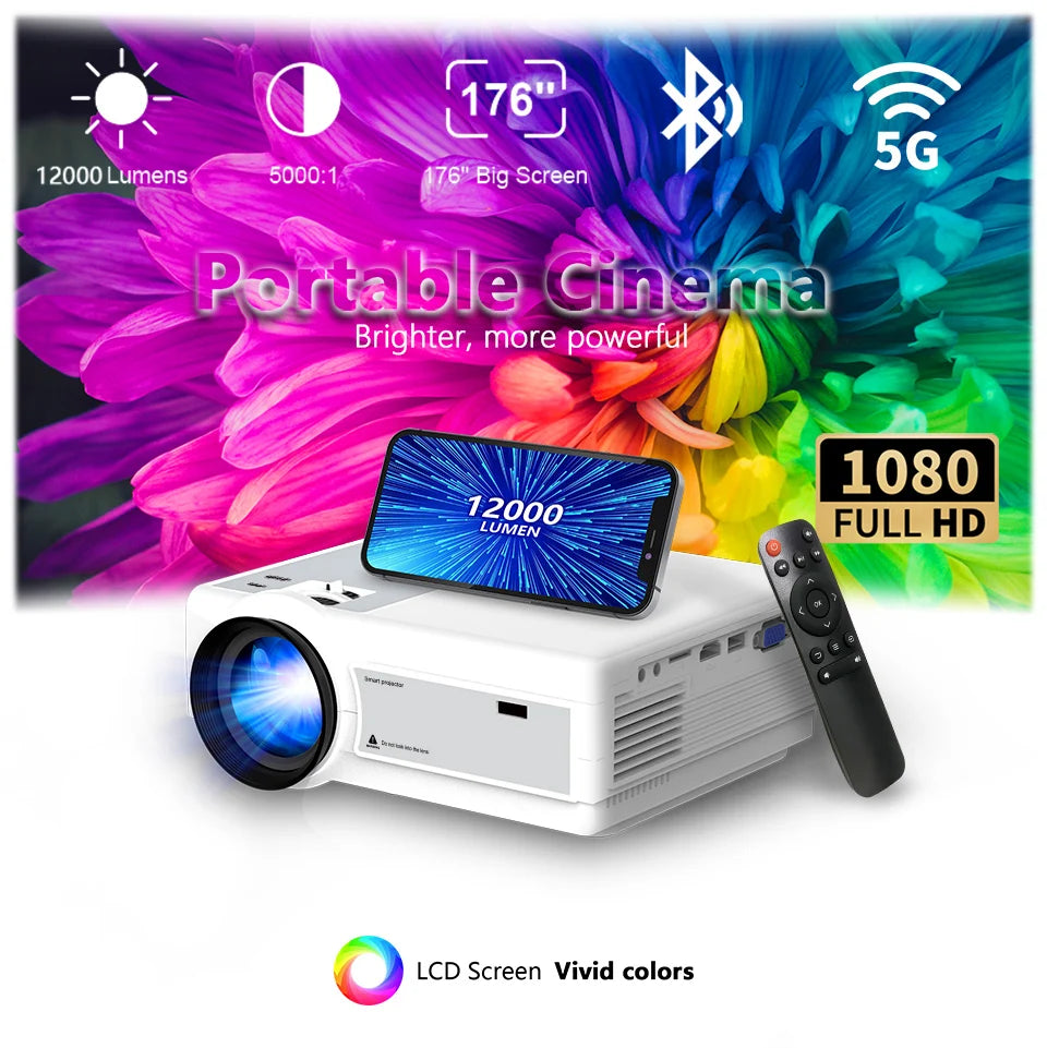 Global TFlag L36P Mini Projector 1080P 4K WiFi Portable