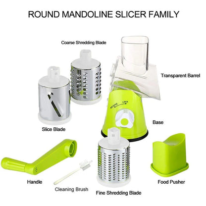 Manual Rotary Vegetable & Cheese Slicer