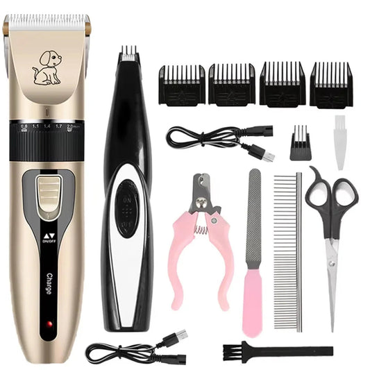 Professional Low-Noise Pet Hair Trimmer & Shaver Set