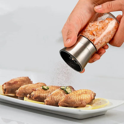 180/200ML Pepper Grinder Stainless Steel Glass Spice Bottle