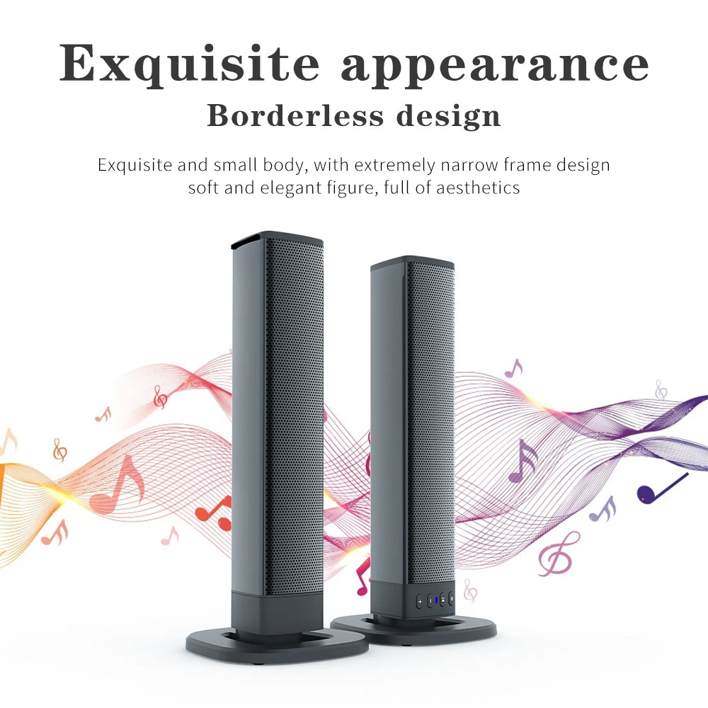 Powerful Wireless Soundbar with Subwoofer for TV & PC